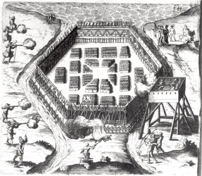 Angriff auf ein Irokesen-Dorf aus 